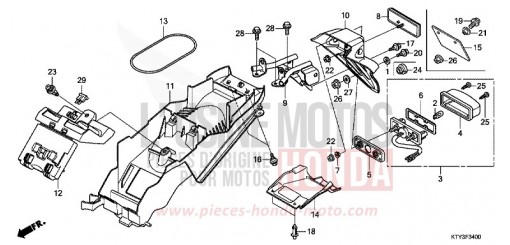 KOTFLUEGEL, HINTEN CBR125RD de 2013